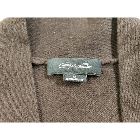 Christopher Fisher Cashmere Cardigan Brown Women's Medium Sweater Open Front - Picture 6 of 9